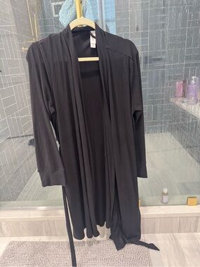 Ingrid & Isabel Black Long Open-Front Maternity Robe